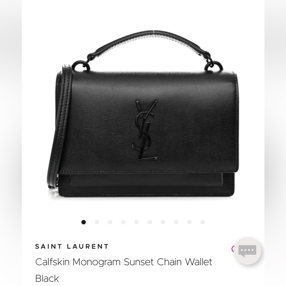 Saint Laurent Black Calfskin Chain Wallet